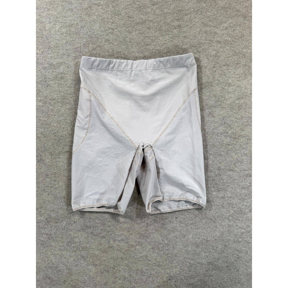 Leonisa Shapewear Shorts Womens Large Gray Mid Thigh High Waisted Workout Yoga